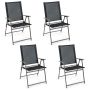Set of 4 folding chairs 62x58x96cm., black