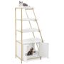 Cat litter box 92.5x49x149cm., white/gold color