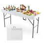 Tourist folding table 150x60x75cm., white/gray
