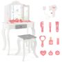 Children's dressing table with chair, white