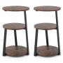 Set of 2 side tables 40.5x38x62cm., brown/black
