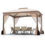 Gazebo 365x300x288cm., beige