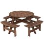 Picnic table 178x178x70cm., brown