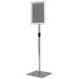 Single-sided information stand 28x28x118cm., silver color