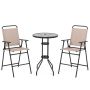 3-piece garden furniture set, black/beige