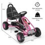 Children's pedal go-kart 92x50x53cm., black/pink