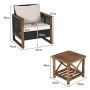 3-piece garden furniture set, brown/dark brown