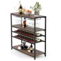 Wine rack 100x35x101cm., brown/black