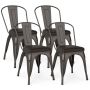 Set of 4 dining chairs 44x53x84cm., dark gray