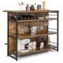 Bar table 120x60x101cm., brown/black