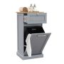 Laundry basket 40x37x82cm., gray/light brown