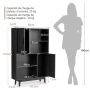 Freestanding shelf 80x24x119.5cm, black