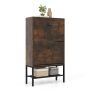 Shoe cabinet 60x24x106cm., brown/black
