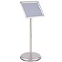 Single-sided information stand 33x24x130cm., silver color