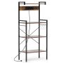 Kitchen shelf 59x34x136cm., brown/black