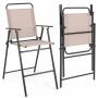 Set of 2 folding chairs 53x69x112cm., black/beige