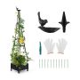 Flower box with grid 41x41x206cm., black