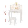 Children's dressing table with chair, white
