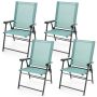 Set of 4 folding chairs 65x60x93cm., green/black