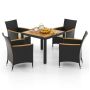 5-piece garden furniture set, black/brown