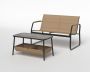2-piece garden furniture set, black/brown