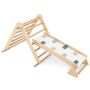 Climbing triangle with slide 115x69x60cm, light brown/white