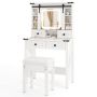 Dressing table with stool 79x40x138cm., white
