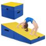Gymnastics mat 120x60x35cm., blue/yellow