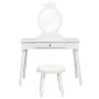 Children's dressing table with chair, white