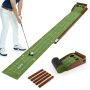 Golf mat 302x37x15cm., green/brown