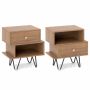 Set of 2 bedside tables 44x29x47cm., brown/black