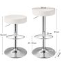 Set of 2 bar stools 39x39x84cm., white/silver color