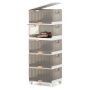 Shoe cabinet 37.5x27.5x101.5cm., brown/white