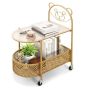 Side table 60x40x76cm., gold color