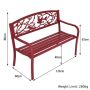 Garden bench 127x59.5x87.5cm., red color