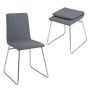 Set of 2 dining chairs 52x47x88cm., gray/silver color