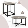 Set of 3 coffee tables, black/grey