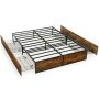 Double bed frame 200x140x33cm., brown/black