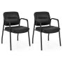 Set of 2 office chairs 58x56x81cm., black/silver color