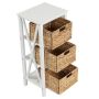 Bedside table 36x30x80cm., white/light brown