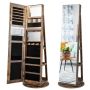 Standing mirror-jewelry cabinet 54.5x161cm., brown/black
