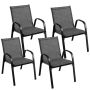 Set of 4 garden chairs 56x70x84cm., gray/black