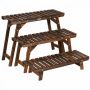 Set of 3 flower stands, brown