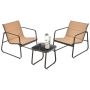 3-piece garden furniture set, brown