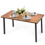 Outdoor table 140x75x76cm., light brown/black
