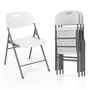 Set of 4 folding chairs 58x45.5x84cm., white/gray