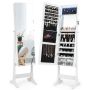 Standing mirror-jewelry cabinet 41x36x158cm., white/black