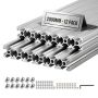 Alumiiniumist ekstrusioonprofiilid VEVOR 2020T-200-12-Y, 12 tk, Hõbedane, 2 × 2 × 200 cm