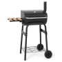 Charcoal barbecue, with folding side table, Black