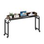 Over-the-bed table with casters, adjustable height 73.5–102.5 cm, length 135.5–206 cm
